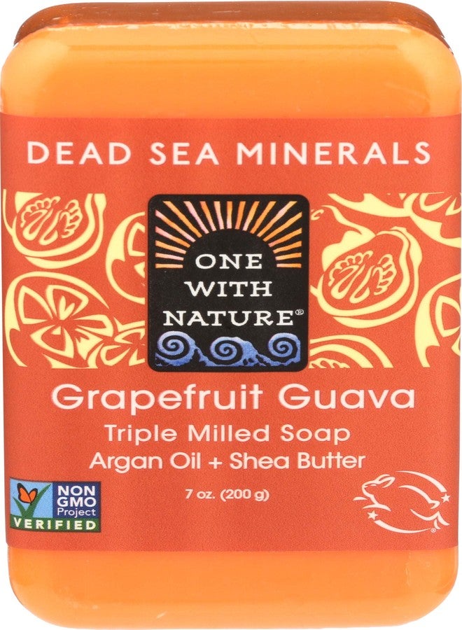 One With Nature Grapefruit Guava Dead Sea Mineral Soap, 7 Ounce Bar